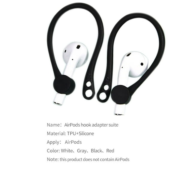 Airpods Protector Bluetooth wireless earphone Universal accessory Motion anti-lose anti-drop silica gel earphone hang [black] [pair] @ Fast selling not available