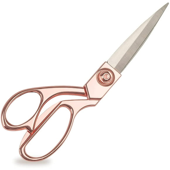 SIRMEDAL Professional Heavy Duty Tailor Scissors Leather Scissors 8" Rose Gold Stainless Steel Dressmaker Shears