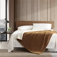 thumbnail image 2 of Eddie Bauer Solid Bi Colored Brown Sherpa Throw Blanket, 60" X 50", 2 of 8