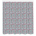 thumbnail image 2 of Ambesonne Fruits Shower Curtain, Strawberries Flowers Cherry, 69"Wx70"L, Dark Coral and Fern Green, 2 of 4