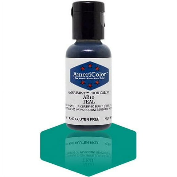 AmeriColor AmeriMist Teal, .65 Ounce, Airbrush Food Color