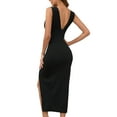 thumbnail image 6 of Taylonsss Womens V Neck Slim Fit Backless Slit Sleeveless Dress Stylish Party Evening Outfit, 6 of 8