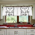 thumbnail image 3 of Yayeee Kitchen Curtains Set of 2 Light Filtering 57"x24" Over Sink Window Panels, Cute Chubby Cat, 3 of 7