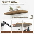 thumbnail image 6 of 48 Inch Floating Shelves, 12 Inch Deep Floating Shelves for Wall, Floating Shelf with Invisible Brackets, Deep Wall Shelves for Bathroom, Bedroom, Living Room, 1 Pack, Brown, 6 of 14
