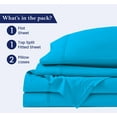 thumbnail image 3 of 800 Thread Count California King Size 30" Split Top Flex Head Sheet Set – 100% Egyptian Cotton, 15" Deep Pockets, Adjustable Bed, 4-Piece Set Color Turquoise Solid, 3 of 5