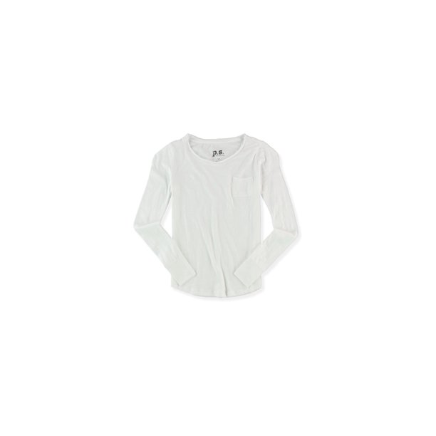 Camiseta básica PSNY LS de Aeropostale para niñas, blanca, L (12)