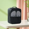 thumbnail image 4 of Bolsa de zapatos Zapatillas de deporte lavables con cremallera doble Bolso portátil para botas Bolsa de zapatos de viaje para deportes al aire libre Negro Macarena Bolsa de zapatos de viaje, 4 of 8