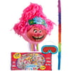 Party City Trolls World Tour Guitar Pull String Pinata, Includes Rainbow Bat, Blindfold, and 4 Pounds of Assorted Candy