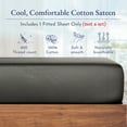 thumbnail image 2 of California Design Den Xl Twin Fitted Sheets Only, Softest 400 Thread Count 100% Cotton Sateen, Deep Pocket, All-Around Elastic, Side Indicators - Dark Gray, 2 of 7