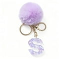 thumbnail image 4 of CaiYueKe 26 Letter Initial Keychain with Purple Pom Poms - Velvet Pendant Charm for Backpack Purse, Alphabet Jewelry Gift for Women Men Friends Holiday Party Decoration, 4 of 6