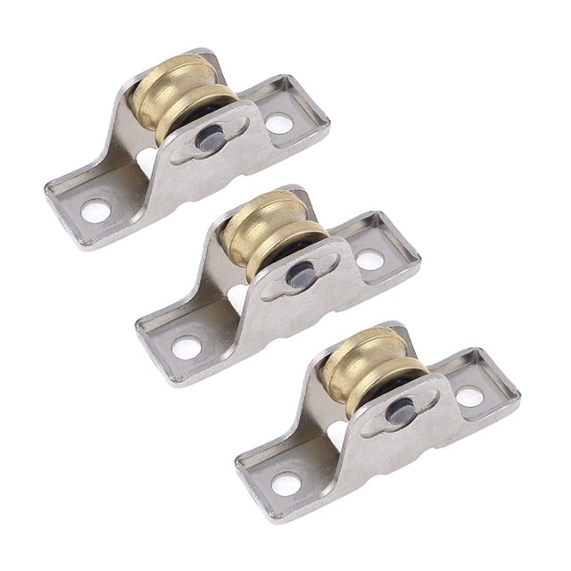 3piezas 1.6 cm de Diámetro de Un Solo Rodillo Ventana Panel Polea Polea Ruedas Plata + Oro