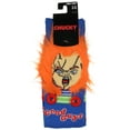 thumbnail image 5 of Child's Play Chucky Doll Fuzzy Hair Good Guys Costume Character Design Men's Crew Socks, 5 of 7