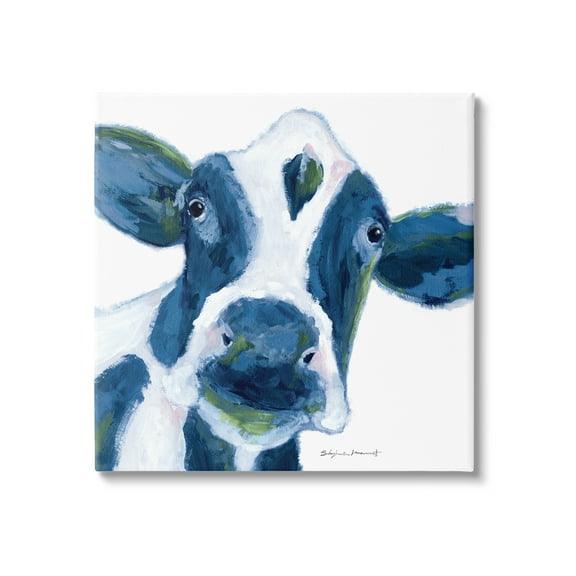 Stupell Country Cow Face Farm Animal Animals & Insects Painting Gallery Wrapped Canvas Print Wall Art