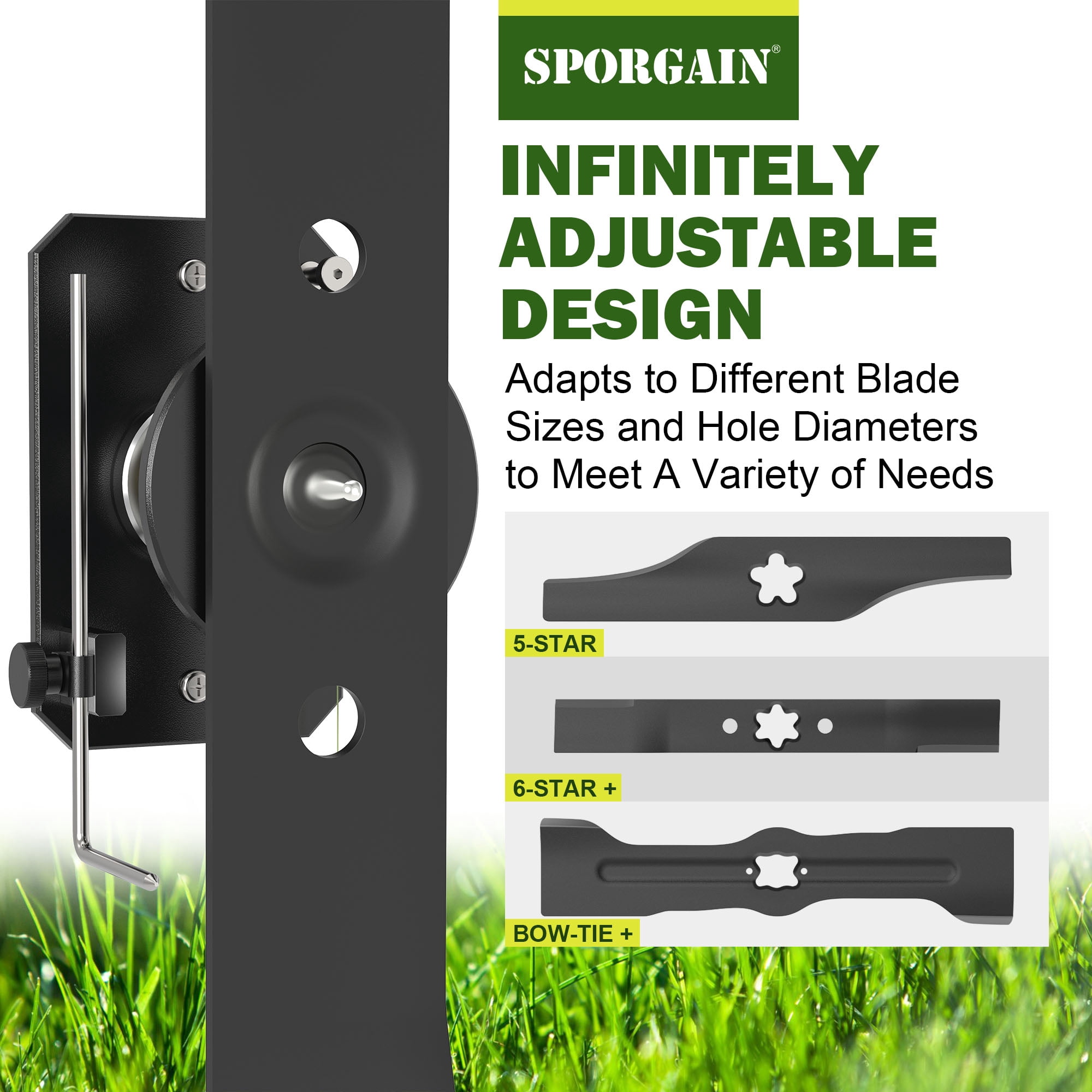Magnetic High Precision Lawn Mower Blade Balancer - Wall Mounted for Easy Balancing, Durable Black Finish