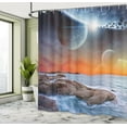 thumbnail image 5 of Ambesonne Universe Shower Curtain, Planet Landscape View, 69"Wx84"L, Orange Umber Blue, 5 of 5
