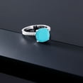 thumbnail image 4 of Gem Stone King 3.12 Ct Cushion Green Turquoise 925 Sterling Silver Ring, 4 of 5