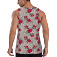 thumbnail image 3 of Bixox Rose Flowers Pattern Men's Gym Tank Tops Workout Sleeveless T-Shirts Athletic Muscle Tank Training Bodybuilding Shirts,S-4XL, 3 of 7