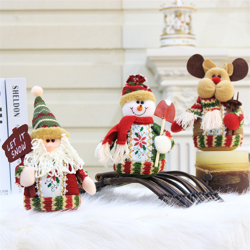 2022 Christmas Kids Plush Toy Super Soft Flannel Santa Claus Snowman