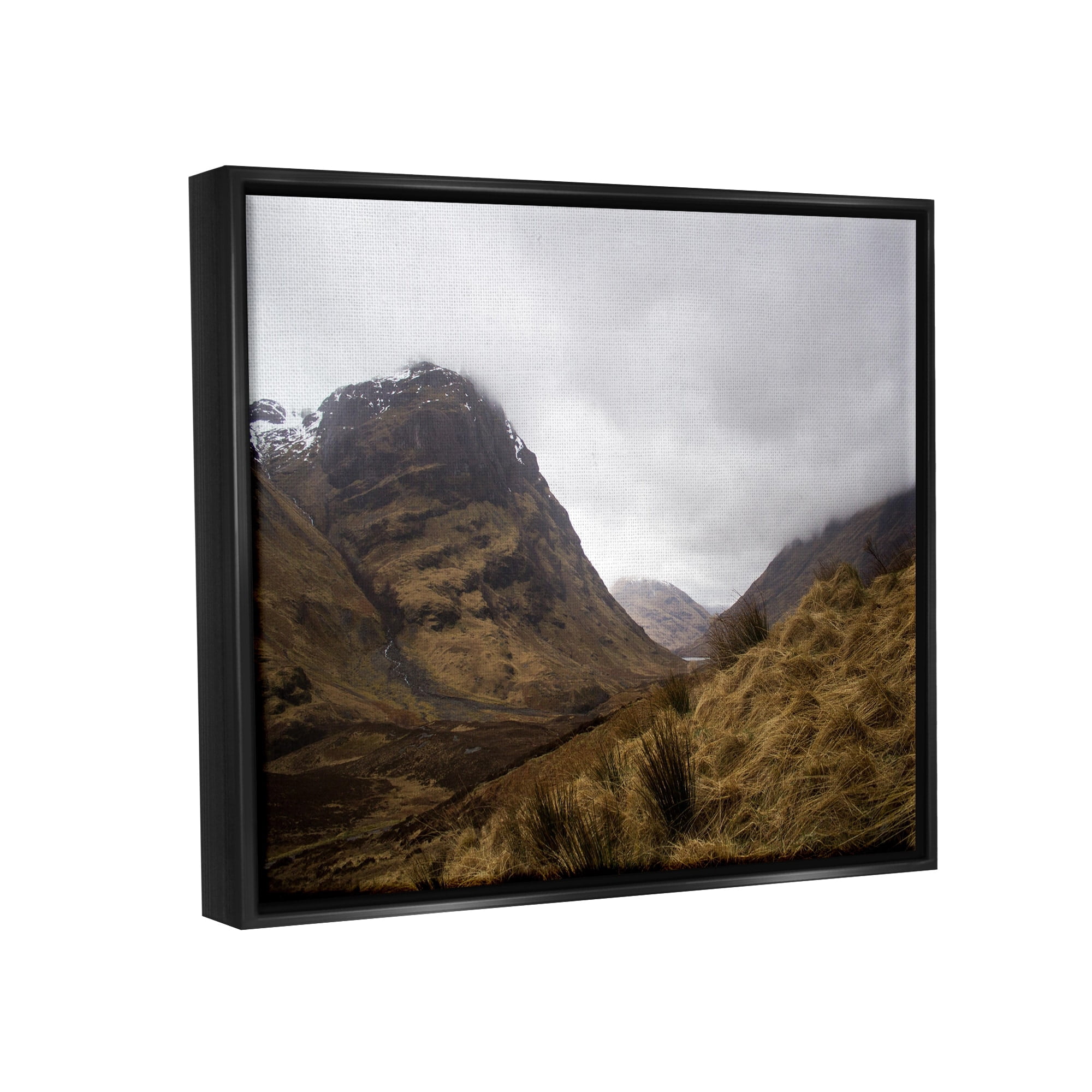 Stupell Industries Desert Hill Peaks Arid Vegetation Heavy Clouds Photograph Metallic Gold Floating Framed Canvas Print Wall Art, Design by Daphne Polselli