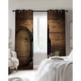 thumbnail image 4 of Red Wine Blackout Curtains for Bedroom Living Room Darkening Curtains 96 Inches Long Grapes Farmhouse Wooden Grain Country Window Curtain 2 Panels Set Window Treatment Grommet Drapes 52"x96", 4 of 9