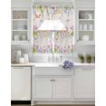 thumbnail image 3 of Spring Floral Easter Swag Kitchen Curtains Sets for Windows 24 Inch Length, Pastoral Tulip Flowers Rustic Short Window Curtain Panels Swags Valances and Tiers 3 Piece Set for Cafe/Dining Room, 3 of 5