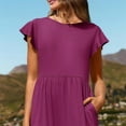 thumbnail image 5 of Baywell Women's Spring Summer Dresses 2024 Sleeveless Tiered Smocked Maxi Dresses Summer CasualTrendy Dress with Pockets Purple XL, 5 of 6