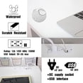 thumbnail image 5 of JJS 40' Writing Desk with Power Outlet, Home Office Contemporary Large Computer Desk Laptop Workstation with Drawer USB Ports Charging Station, White/Golden, 5 of 8