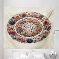 thumbnail image 3 of Ambesonne Flower Tapestry King Size, Boho Medallion Floral Print, 104"x88", Eggshell Vermilion Blush, 3 of 3