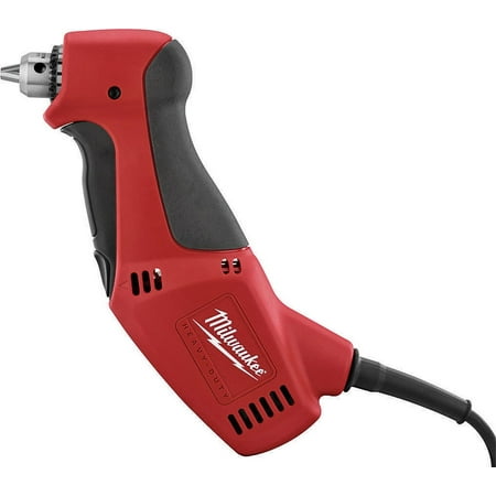 - Milwaukee 0370-20 Right Angle Close Quarter Corded Drill, 120 V, 3.5 A, 3/8 in Keyed Chuck