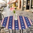 thumbnail image 6 of 4th of July Round Tablecloth for 36-44 Inch Tables,Fitted Table Cover with Elastic Edge,Independence Day Blue White Red Stripes Country Star Waterproof Outdoor Table Cloth Protector for Patio Dinner, 6 of 9