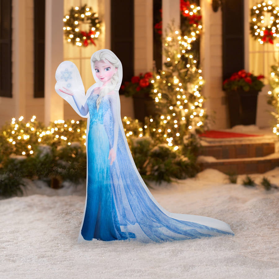 CHRISTMAS SANTA FROZEN ELSA WITH BANNER AIRBLOWN INFLATABLE 3.5 FEET 