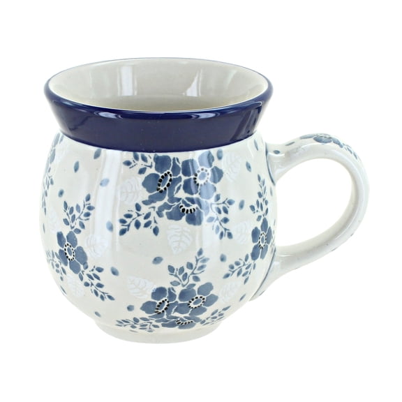 Blue Rose Polish Pottery Blue Fleur Bubble Mug