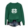 thumbnail image 5 of LEKWK Sweatshirts for Women Fleece Crewneck Long Sleeve St Patricks Day Shirt Graphic Sweatshirts Glitter Three Hearts Shamrock Festival Wear, 5 of 6