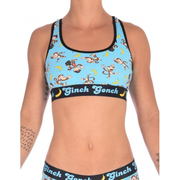 Ginch Gonch Women's Monkey Business Sports Bra Large