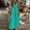 Mint Green, variant on LADIGASU Women Casual Holiday Style Hollow Out Long Dress Solid Color Loose Sleeveless-Neck Camisole Dress