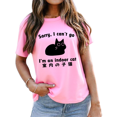 thumbnail image 5 of Sorry I Can't Go I'm An Indoor Cat Shirt Funny Black Cat Graphic Tees Women, 5 of 7