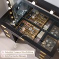 thumbnail image 6 of Merluxy 47.2" Girls Vanity Desk with Large Mirror and Adjustable LED Lights, 7 Drawers Makeup Table with Glass Top and Charging Station, Black, 6 of 9