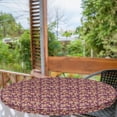 thumbnail image 2 of Ambesonne Nature Fitted Round Tablecloth, Autumnal Minimalist Leaf Art, 56"- 60" Diameter, Plum Apricot and Beige, 2 of 5