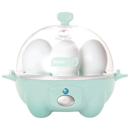 DASH Rapid Egg Cooker: 6 Egg Capacity Electric Egg Cooker for Hard Boiled Eggs, Poached Eggs, Scrambled Eggs, or Omelets with Auto Shut Feature - Aqua, 5.5 Inch (DEC005AQ) Aqua Cooker