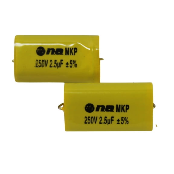 Pair of 2.5 Microfarad Bass Blocker 250 Volt Metalized Film Capacitors