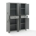 thumbnail image 3 of HomeStock French Fabulous 2-Piece Pantry Set, Distressed Gray, 15 x 47.5 x 67.75 inches, Brass Finish Metal Hardware, Modular Space-Saving Kitchen Pantry Storage Cabinet Set, 3 of 10