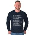 thumbnail image 4 of Bored Football Sport Schedule Men's Big & Tall Long Sleeve Graphic Tee Brisco Brands 2X, 4 of 5