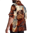 thumbnail image 3 of Retro Cat Men's Casual Poplin Button Down Short Sleeve Hawaiian Beach Shirt, 3 of 6