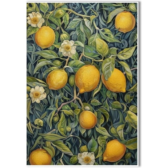 AIR-Farmhouse Still Life Living Room Lemon Decorative Painting Vintage Tree Kitchen Decor Picture Plant Fruit Art Canvas Print