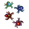 Rhode Island Novelty Lot of 12 Rubber 3.5" Flashing Halloween Creepy Spiders Light Up Toy Figures