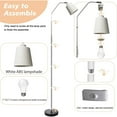 thumbnail image 2 of HueMaison Lampe sur Pied Blanche de 60 Pouces pour Chambre et Salon, Lampes Modernes à Intensité Réglable - Ampoule Incluse, 2 of 7