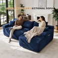 thumbnail image 3 of Lunale L-Shaped Modular Sectional Sofa with Right Chaise, No Assembly Required, Boneless Polyester Cloud Couch for Living Room, Blue, 3 of 10