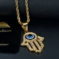 thumbnail image 4 of NEGS 18K Gold Plated Evil Eye Fatima Hamsa Hand Egyptian Pendant 24'' Chain Amulet Stainless Steel Necklace for Men Women, 4 of 7