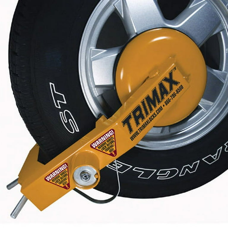 Trimax Ultramax Adjustable Tire Lock with Key Clamp - Yellow 