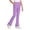 Purple, variant on Leey-World Girls School Uniform Pants Kids Pull On Straight Leg Stretchy Elastic Waist Trousers with Pockets 5-14 Years(Black,11-12 Years)